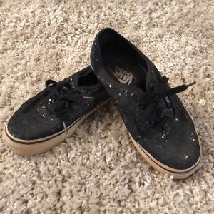 Black sparkly vans